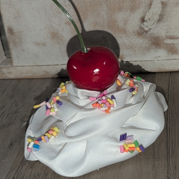 New cherry headband clip whip cream icecream sunday costume food cute girl adult - Picture 3 of 8